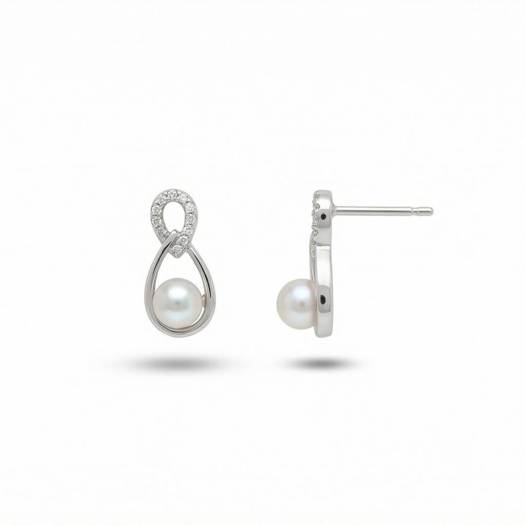 Celeste pendientes 8 perla