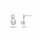 Celeste pendientes 8 perla