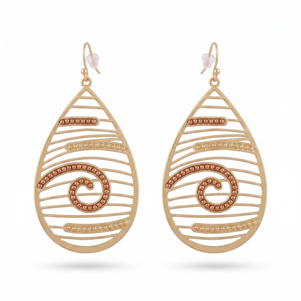 Breeze pendiente espiral oval