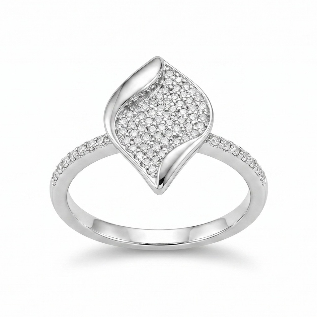París anillo hoja circonia