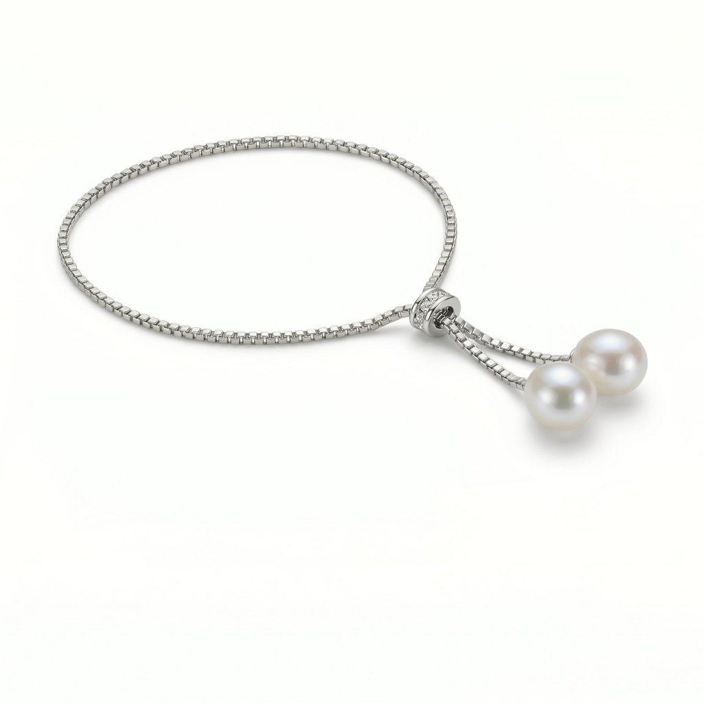 Celeste pulsera péndulo perla