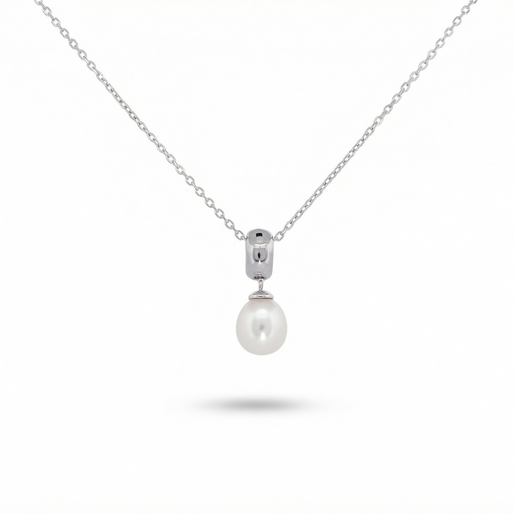 Celeste colgante simple perla