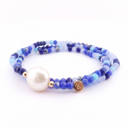 [10592] Glimmer pulsera-collar elástico (54 cm, Multicolor azul)