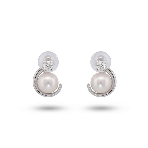 [10302] Celeste pendientes cuna perla