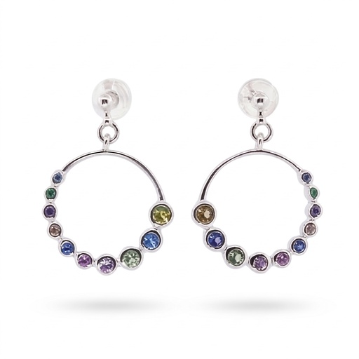 [10310] Shimmer pendientes aro graduado multicolor