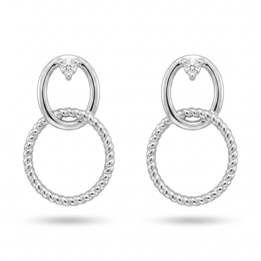 [10357] Willow pendientes aros labrado