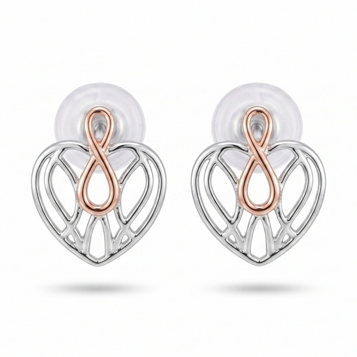 [10410] Lyric pendientes corazón infinito rosa plata