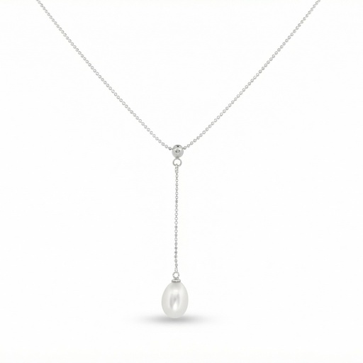 [10480] Celeste collar péndulo perla
