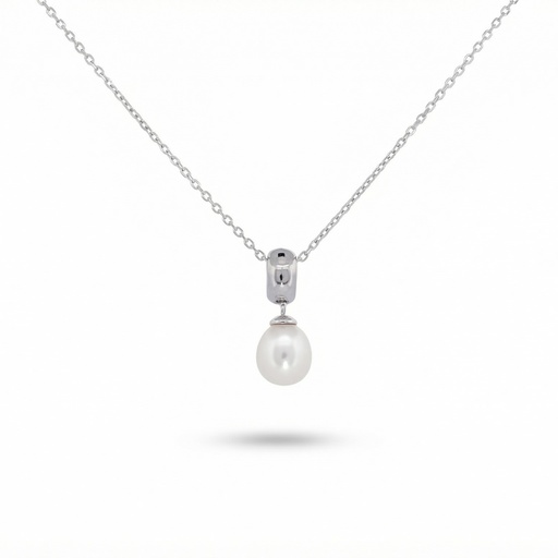 Celeste colgante simple perla
