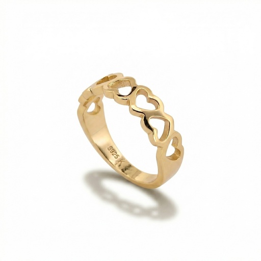 Serenity anillo corazones dorados