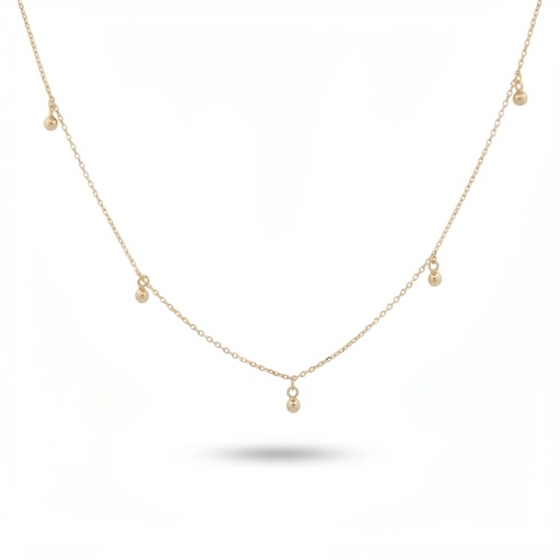 [10657] Serenity collar bolitas doradas