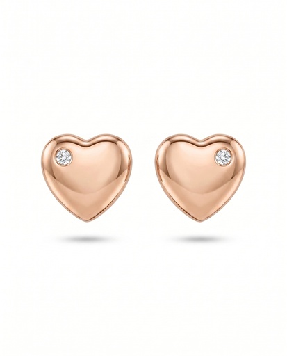 [10673] Teno pendiente corazón rosa