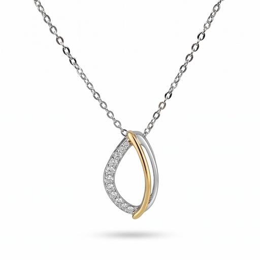 [10446] Lyric colgante ojo dorado plata circonia con cadena
