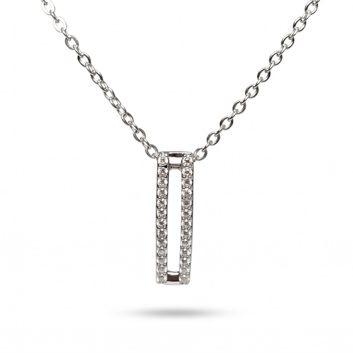 [10412] Lyric colgante cremallera circonia plata con cadena