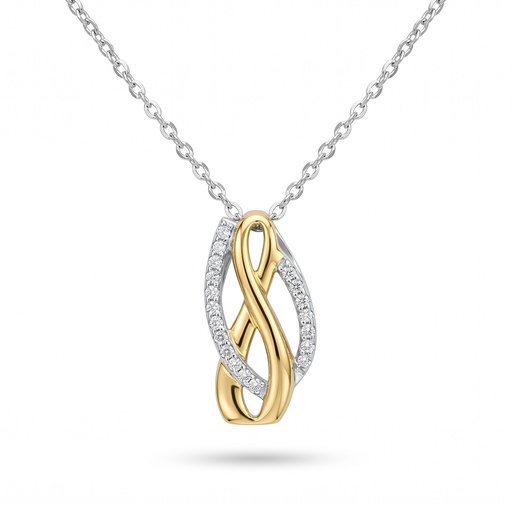 [10402] Lyric colgante ovalo infinito dorado plata con cadena